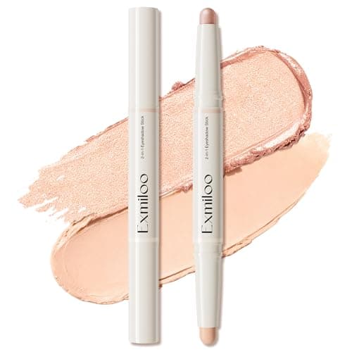 exmiloo Eyeshadow Stick – Dual-Ended Cream Eyeshadow Stick with Matte & Shimmer Shades, Long-Lasting Matte Eye Shadow for Easy Application (Sunrise Latte) - Image 1