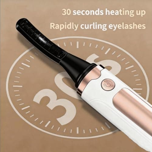 KiiNii Heated Eyelash Curler, Electric Eyelash Curler with 4 Temperature Settings, LED Display, 5S Fast Heating, Type-C Rechargeable Lash Curler, Long-Lasting Curl Styling Tool for Women - White - Thumbnail 3