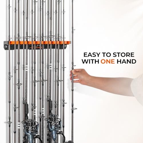 KastKing V15HD Heavy Duty Vertical Fishing Rod Holder – Wall Mounted Fishing Rod Rack, Store 15 Large Rods or Fishing Rod Combos in 18 Inches, Great Fishing Pole Holder and Rack, 1 Pack - Thumbnail 4