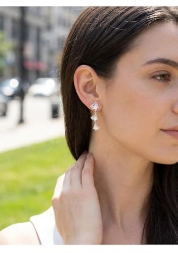 Butterfly Drop Earrings for Women, Lightweight Silver Dangle Earrings Minimalist Long Chain Design, Elegant Jewelry for Daily Wear, Wedding, Gift for Her - Thumbnail 3