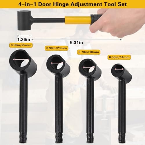 4 in 1 Door Hinge Adjustment Tool With Box, Heavy Duty Door Hinge Wrench, Multi-Size Door Gap Adjustment Tool with Non-Slip Handle, Hinge Doctor Wrench for Residential and Commercial Doors, Cabinets - Thumbnail 4
