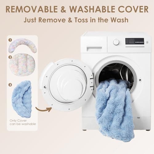 EHEYCIGA Soft Dog Couch Bed for Large Dog, Fluffy Medium Dog Bed with Removable Washable Cover, Bolster Pet Sofa, Waterproof and Non-Slip, 36" x 36"x 9", Blue - Thumbnail 6