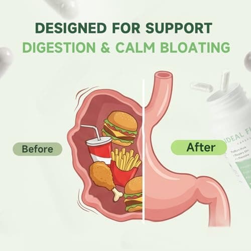 Fiber Supplement Capsules for Digestive Health & Regularity,Effortless Bowel Movements-Psyllium Husk Powder & Slippery Elm-Natural Prebiotic Fiber,Non-GMO-Daily Fiber for Adults, Women & Men-120Caps - Thumbnail 4