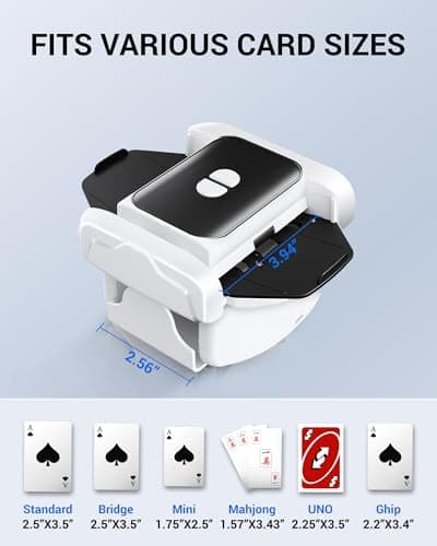 XISZMOG Rechargeable Automatic Card Shuffler for 1-2 Decks, Low Noise & Portable Card shuffler Machine for Poker, Blackjack, UNO, Perfect for Family Game Night, Adults, Mother's Day, Father's Day - Thumbnail 3