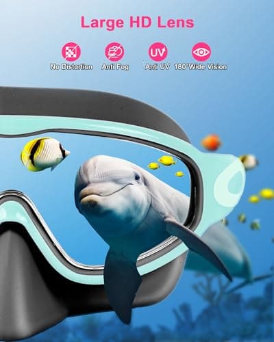 Keary 2 Pack Kids Swim Goggles with Nose Cover Swimming Goggles for Kids 4-7 6-14 8-12 Age 3-6 5-8 Toddler Boys Girl Youth Child Anti-UV Anti-Fog Pool Water Leakproof - Thumbnail 5