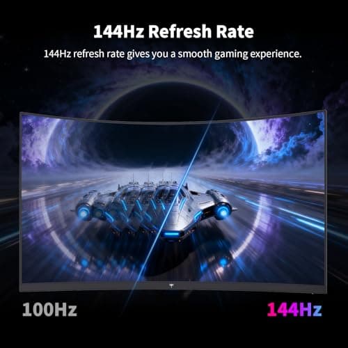 KTC 27 Inch Curved Gaming Monitor, 1440P QHD 144Hz PC Monitor, 1500R Computer Display Adaptive Sync, HDR400, 4000:1 Contrast, Eye Care, DP HDMI Port, VESA Wall Mountable, H27S5C - Thumbnail 4