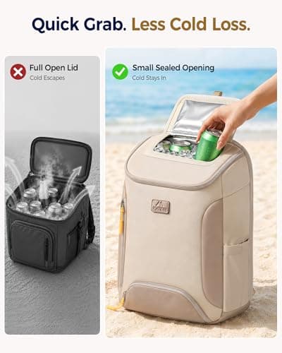 MATEIN HER Cooler Backpack for Women with Hook-and-Loop Top Lid for Beach - Thumbnail 2