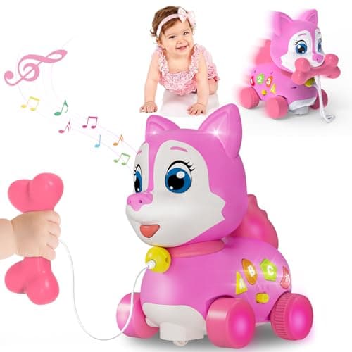 Musical Puppy Toy 6-12 Months,Baby Bilingual Toddler Learning for 1+ Year Old Girl Gift,Baby Crawling Toys,Infant Tummy Time Toy, 1st Birthday Gift Christmas for Newborn Girl Boy Age 1-2