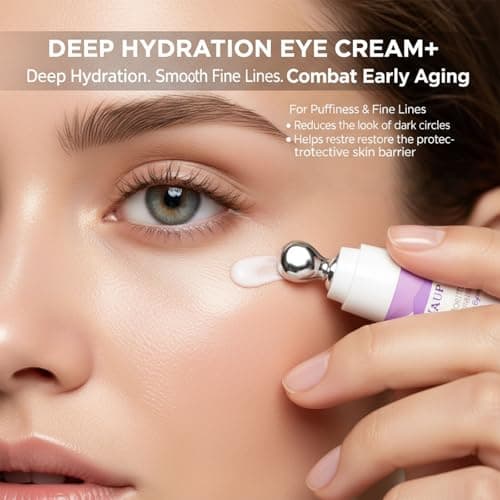 Eye Cream for Dark Circles– Revitalizing Formula with Retinol, Caffeine, Hyaluronic Acid, Peptides & Plant Extracts to Smooth Fine Lines - Thumbnail 2