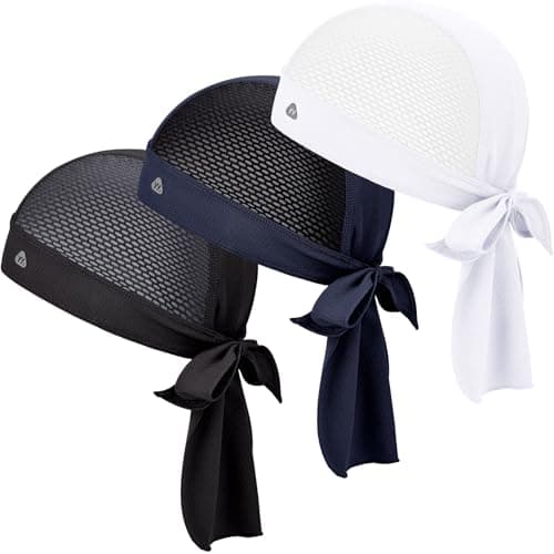 YANIKY Bandana Skull Cap with Neck Flap,Value Set Helmet Liner for Motorcycle Cycling Construction, Cooling Breathable Do Rag - Image 1