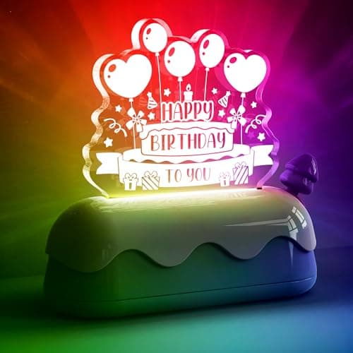 L LOHAS LED Birthday Night Lights for Kids, Kawaii Stuff Birthday Desk Lamp, Rechargeable Desk Decor for Bedroom, Besides, Dinning, Nursery Night Light for Kids, Boys, Girls, Gifts