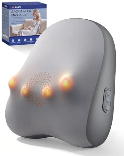 JZBRAIN Back Massager for Pain Relief Deep Tissue : Lower Back Massager with Heat - Corded Design to Lower Back Comfort, Relaxation Device for Home Office Use