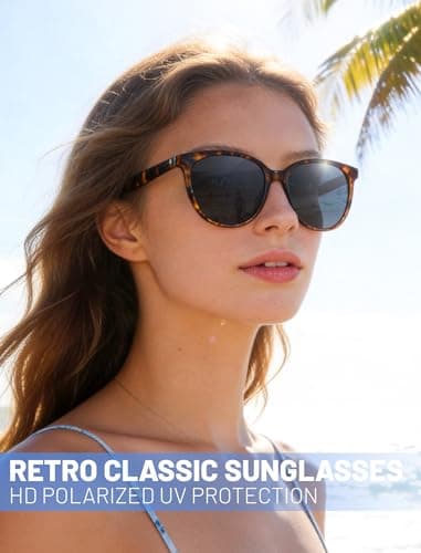 YMRFW Retro Polarized Sunglasses for Women Men Classic Vintage Style Trendy Shade UV400 Protection Lens - Thumbnail 6