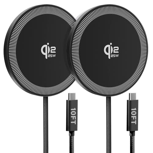 WayLite 25W Wireless Charger for MagSafe, Magnetic Fast Charging Pad for iPhone 17/16/15/14/13/12 Series & AirPods, Strong Magnet, Portable Wireless Charger for Travel Home Office (Black, 10FT) - Image 1