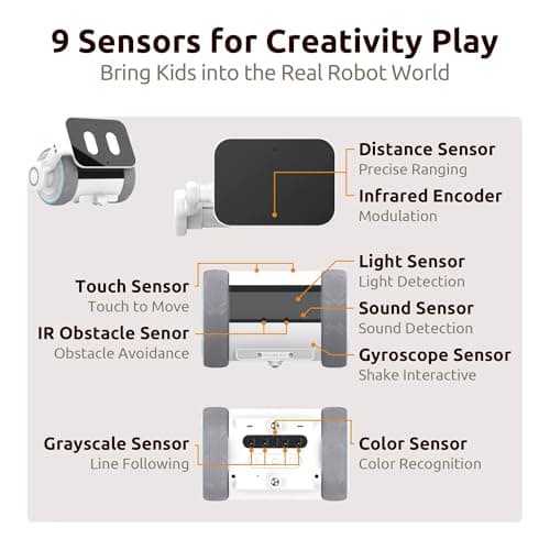 WhalesBot Pubbo Air Smart Interactive Robot for Kids, Voice/Touch/APP/Remote Control, Modular/Scratch Coding, Companion Robotic with Sensors, STEM Educational Toy for Boys Girls 4 5 6 7 8 9 10 - Thumbnail 4