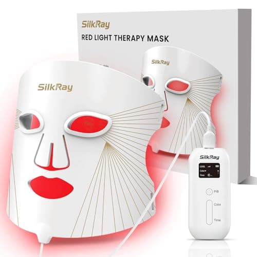 SILKRAY Red Light Therapy Face Mask 850nm Infrared Therapy for Wrinkles Skincare LED Light Therapy Face Mask for Wife