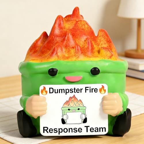 TTDOM Dumpster Fire Desk Accessories New Job Gifts for Coworker Boss Gifts for Women Social Worker Appreciation Gifts Dumpster Fire Funny Office Decor - Thumbnail 2