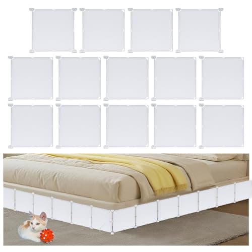 11.8" H x 166" L in Total Under Bed Blocker for Pets, Adjustable Length Bed Blockers for Under Beds, Under Bed Blocker Stops Pets Sneaking Under, Fits Queen, King Bed Two Sides, White - Image 1
