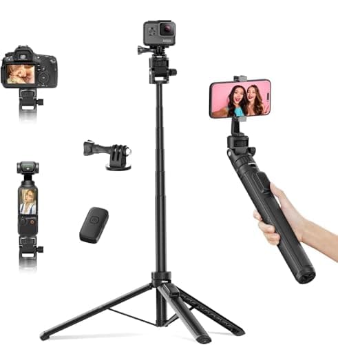 Jishane 70" Tripod for Action Camera Extendable Selfie Stick Tripod for GoPro Max2/ Hero13/12/11/10 DJI OSMO Pocket 3 & Action 6/5 pro/4, Insta360 X5/X4 - Image 1