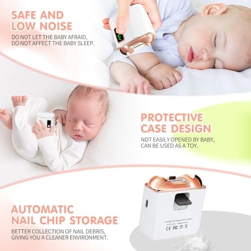 Electric Nail Clipper & Nail File - Automatic Baby Trimmer with LED Light, Rechargeable 3-Speed Quiet Safety Blades & Built-in Scrap Collection, Portable Nail Care for Infant, Kids, Adults, Elderly - Thumbnail 5