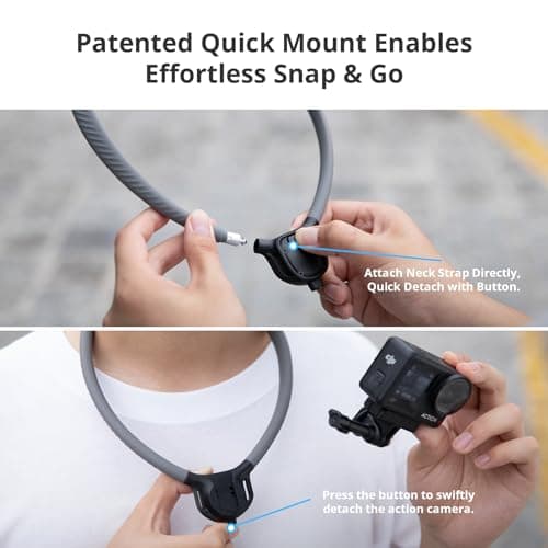 PGYTECH CapLock POV Action Camera Neck Mount, Quick Release & Adjustable Chest Strap, Hand Free Video Vlog Necklace Lanyard Holder for DJI OSMO Action 6/5 Pro/Pocket 3/Xtra Muse, Gopro 13/12, Insta360 - Thumbnail 3