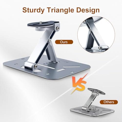 Salange 3-in-1 Mini Projector Stand, Foldable, Easy Setup, Portable and 180° Adjustable, Projector Mount Compatible with Aurzen Projectors, for Table/Wall/Ceiling/Outdoor（¼-Inch Screw, Silver） - Thumbnail 2