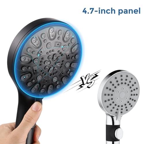 Iopsk 7 Spray Shower Head with Handheld, handheld shower head,detachable shower head with 60" Extra Long Hose & Adjustable Bracket,Showerhead with ON/OFF Switch for Pets Bath. (Matte Black) - Thumbnail 4