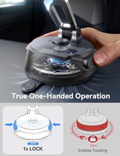 JOYROOM Car Mount for iPhone, [Tri-Fold] MagSafe iPhone Car Mount, [Suction Pro+Gel Base] 360° Rotation iPhone Car Holder, Strong Magnet for iPhone 17 Pro Max and Other Series[Not for Charging] - Thumbnail 4