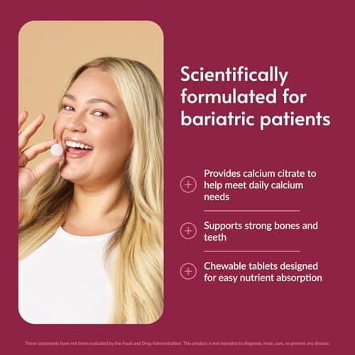 Bariatric Advantage Calcium Citrate Chewable 500 mg - for Bariatric Surgery Patients - High-Potency, Easy-Digest Tablets - Calcium Citrate - Bone Strength Supplements* - 270 Count - Cinnamon - Thumbnail 2