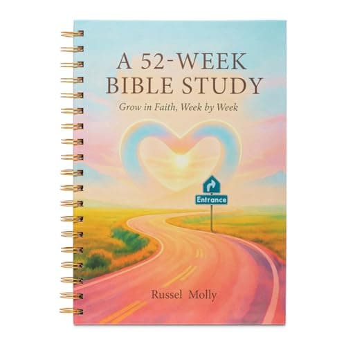 Russel Molly: A Journey Through Scripture — A 52-Week Bible Study & Daily Reading Plan, Spiritual Companion & Journal for Women & Teens, Christian Gifts and Bible Study Supplies, Hardcover Spiral-Bound Book(6.9" x 9.8")