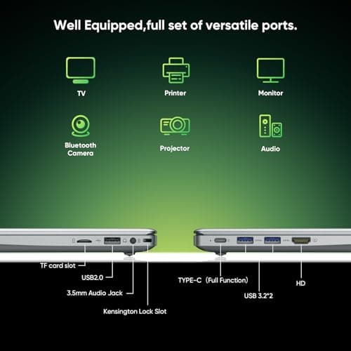 VIGSENUP 15.6" Laptop 16GB RAM 256GB NVMe SSD, Pentium Gold 6500Y (Beats N5095 up to 3.4GHz), Lightweight Notebook PC for Student Business Office, HD Port,Type-C PD Charging - Thumbnail 5