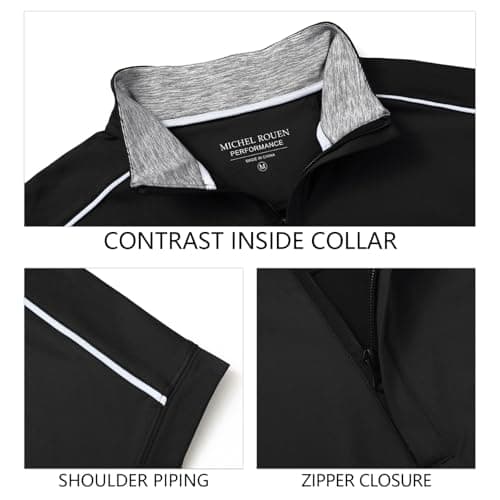 Rouen 1/4 Zip Pullover Mens Golf Vest Athletic Dry Fit Soft Casual Breathable Performance Solid Golf Vests For Men - Thumbnail 5