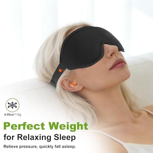 3D Contoured Sleep Mask with Earplug Keeper,Earbuds Anti-Loss,100% Pressure-Free & Total Light Blocking Eye Mask with Adjustable Strap. Ideal for Sleep Earplug User, Airplane Travel, Meditation,Green - Thumbnail 5
