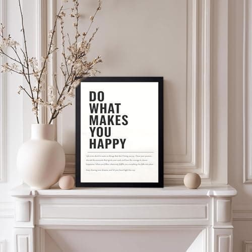 Motivational wall art Inspirational Quote Wall decoration pictures Do What Makes You Happy Positive Energy posters Paints For Living Room Bedroom Office Home Decor Unframed 12inx16in poster - Thumbnail 6