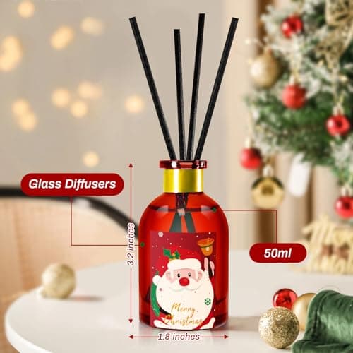 STRN Christmas Reed Diffuser, Fragrance Diffuser Festive Aromas for Home, Reed Diffuser Set with Reed Diffuser Sticks, Long-Lasting Holiday Scents 5.1fl oz (150ml) - 3 Pack - Thumbnail 5