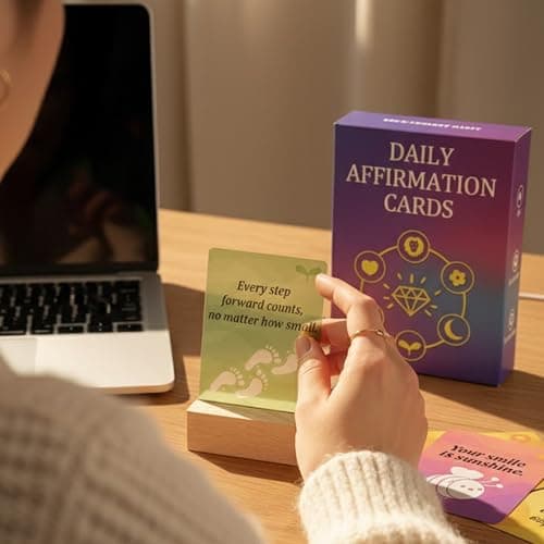 HEKOOLA Positive Affirmation Cards, 52 Weekly PVC Cards for Women, Durable and Portable，Home Desk & Bedside Decor, Dorm Room & Travel Companion, Thoughtful Gift for Mom, Daughter & Coworker - Thumbnail 2