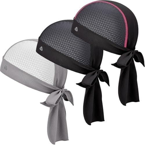 YANIKY Bandana Skull Cap with Neck Flap,Value Set Helmet Liner for Motorcycle Cycling Construction, Cooling Breathable Do Rag