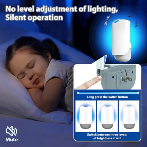 Flying Insect Trap for Indoors, Plug-in Fruit Fly Trap Catcher with Adjustable Blue UV Light Bug Zapper for House Flies, Mosquitoes, Fruit Flies, Gnants, and Mosquitos, Office (Include 5 Refills) - Thumbnail 5
