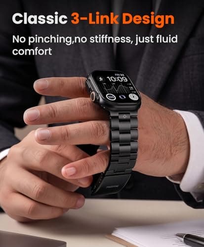 FiNESTONE CRNS-PRO Titanium Band for Apple Watch Ultra Band 3/2/1 49mm & Series 11/10 46mm, Scratch Resistant & Easy Adjust Ultra Watch Band for Men,iWatch Metal Watch Strap,Valentines Day Gifts for Men - Thumbnail 5