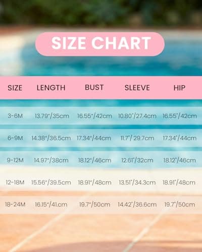 DivingBirds Baby Girls Long Sleeve Swimsuit with Hat, Toddler Girls Bathing Suit with Snap and Zipper Heart Print for 2-3 Years - Thumbnail 6