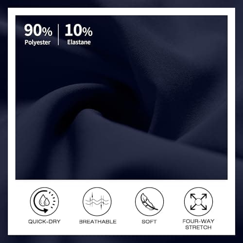 Ksmien Womens 3" Athletic Running Shorts - 2 in 1 Quick Dry Split Workout Gym Shorts with Liner Phone Pockets Navy Blue - Thumbnail 6