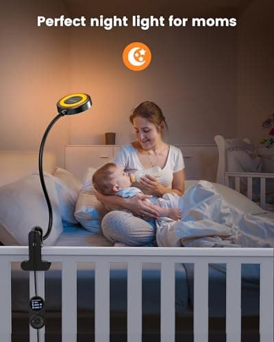 Glocusent Clip on Light, 72 LEDs Clip on Lamp with Amber Night Light, 3 Colors & 5 Brightness Bed Lamp, 30/60-Min Auto Off Timer, Perfect Eye Caring Reading Lamps for Bed/Headboard/Table/Desk - Thumbnail 4
