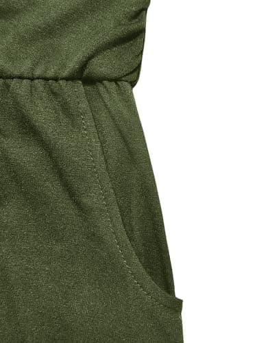 STOLKISS Women Strapless Rompers Sleeveless Off Shoulder Tube Top Shorts Romper One Piece Beach Jumpsuit Outfits Dressy Green - Thumbnail 5