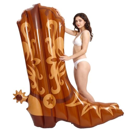 Pool Float,6 Ft Cowgirl Boot Pool Float for Adults Funny Bride Pool Floates Inflatable for Bachelorette Party Decorations Western Bridal Shower Favors Engagement Wedding Gift for Bride - Image 1