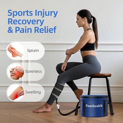 Cold Therapy Machine, Portable Ice Machine for Knee After Surgery, Programmable Knee Replacement Recovery System for Post Surgery Recovery Sports Injuries Reduce Swelling (Blue) - Thumbnail 2