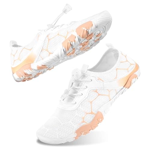 Stelle Water Shoes for Women Men Adult Lightweight Quick-Dry Barefoot Aqua Shoes for Beach Swim Kayaking River Lake Surfing（White,10MW） - Image 1