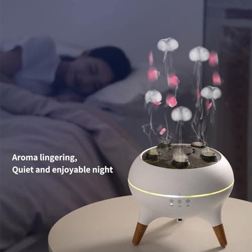 Dynamic Jellyfish Aroma Diffuser Equipped with 7-Color Gradient Ambient Light,Remote Control,Dynamic Sound Pickup and Multiple Mist Humidifier,250ml Capacity,for Home Bedroom Office - Thumbnail 4