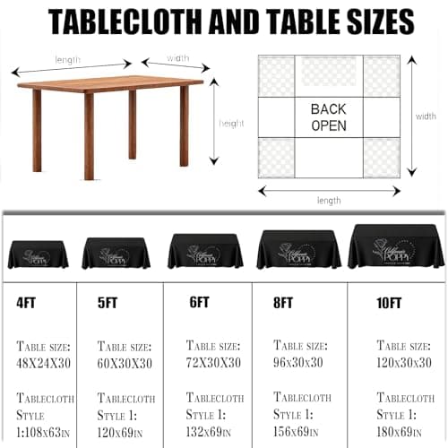 YOUYINYOU Personalized Custom Table Cloth with Logo Image Text 4/5/6/8/10FT for Business Tradeshow Events Company School Shop Welfare Organization Other Important Events (60 x 30（5FT）) - Thumbnail 3