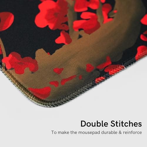 GMKWTL Large Gaming Mouse Pad for Desk, Black Plum Blossoms XXL Mouse Pad, 35.4x15.7 Inch, Waterproof, Non-Slip Rubber Base - Thumbnail 3