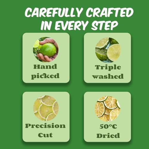 Dehydrated Lime Slices 16 oz / 1 lb / 454g Bulk - Cocktail Garnish, Baking, Cooking, Tea, Crafts | All-Natural Dried Fruit for Drinks, Potpourri & Decor - Thumbnail 4